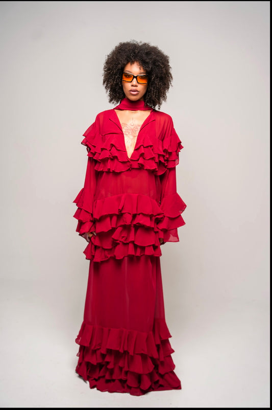 THE CONFIDENT Burgundy Dress