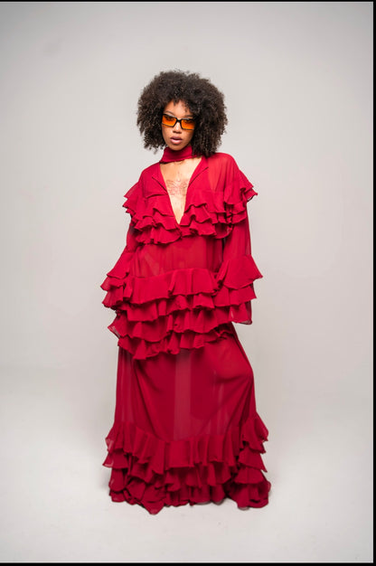 THE CONFIDENT Burgundy Dress