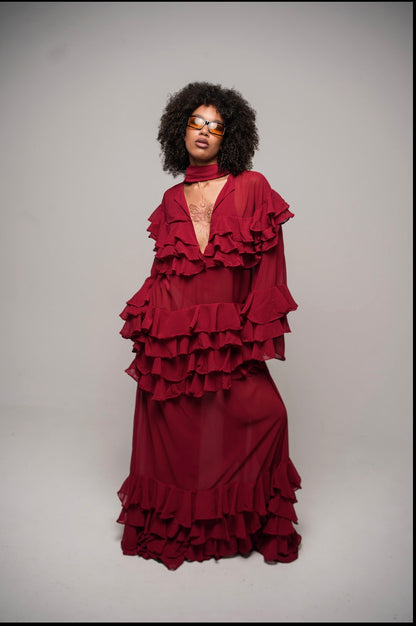 THE CONFIDENT Burgundy Dress