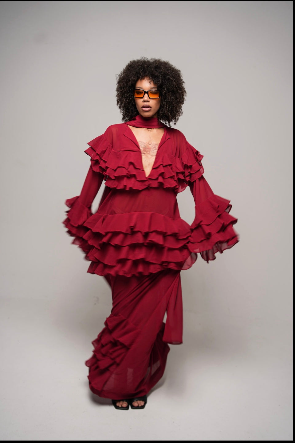 THE CONFIDENT Burgundy Dress