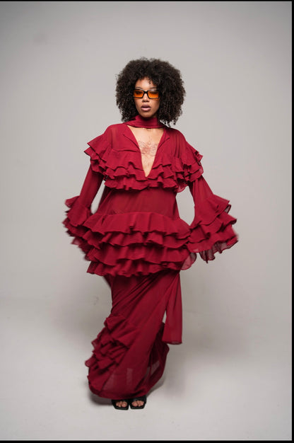 THE CONFIDENT Burgundy Dress