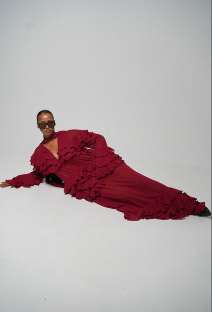 THE CONFIDENT Burgundy Dress